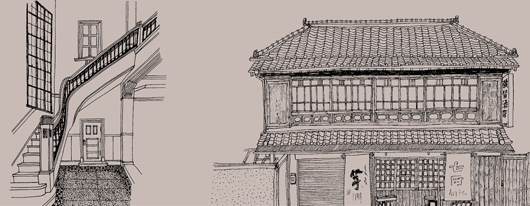 建物の線画イラスト